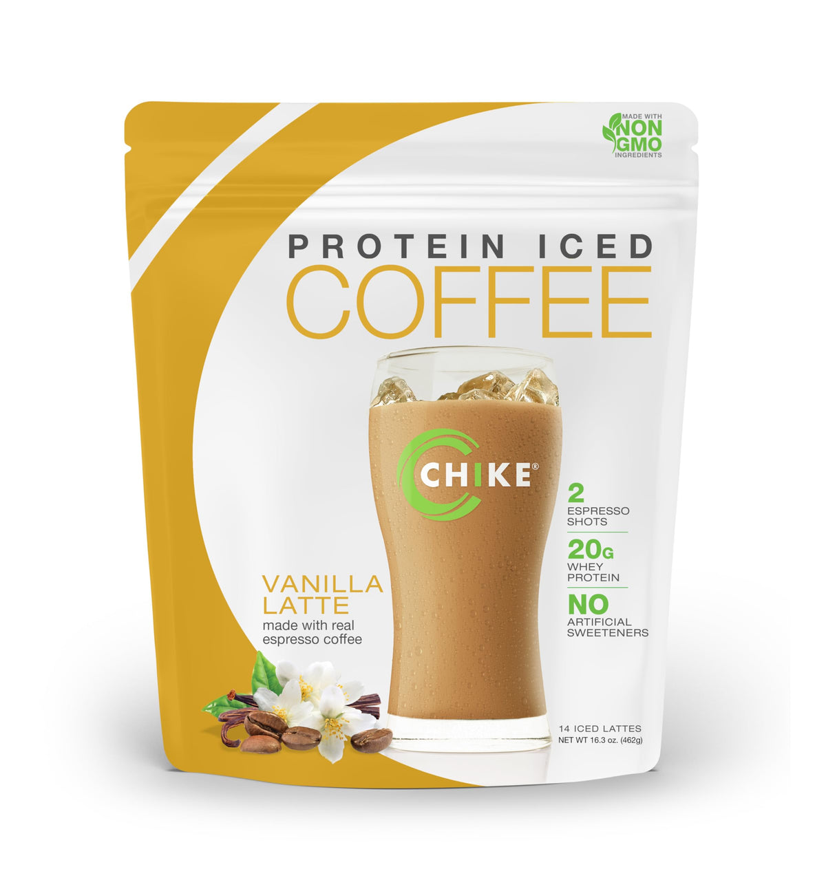 CHIKE Natural Caffe Mocha High Protein Iced Coffee, 20 G Protein, 2 Shots Espresso, Non-GMO, Keto Friendly and Gluten Free, 14 Servings (16.3 Ounce)