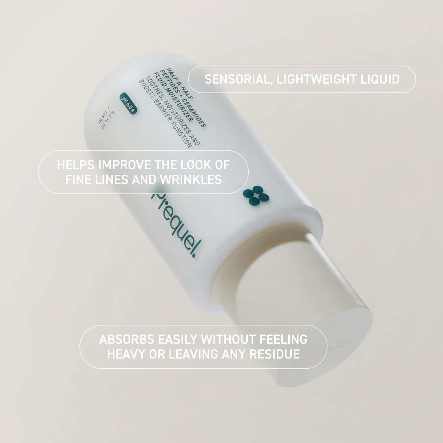 Prequel Skin Half and Half Fluid Moisturizer Face Cream. Lightweight Ceramide Peptide Lotion for All Skin Types, including Dry and Sensitive. Hydrating Facial Cream for Women and Men (Pack of 2)