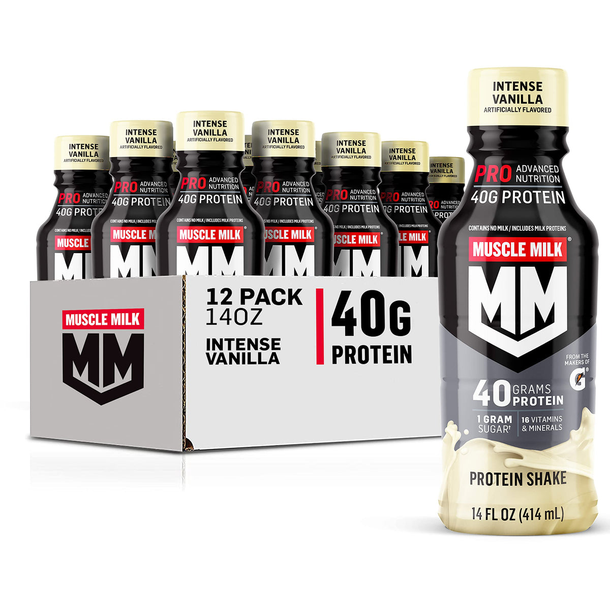 Muscle Milk Pro Series Protein Shake, Chocolate Peanut Butter, 40g Protein, 14 Fl Oz (Pack of 12)