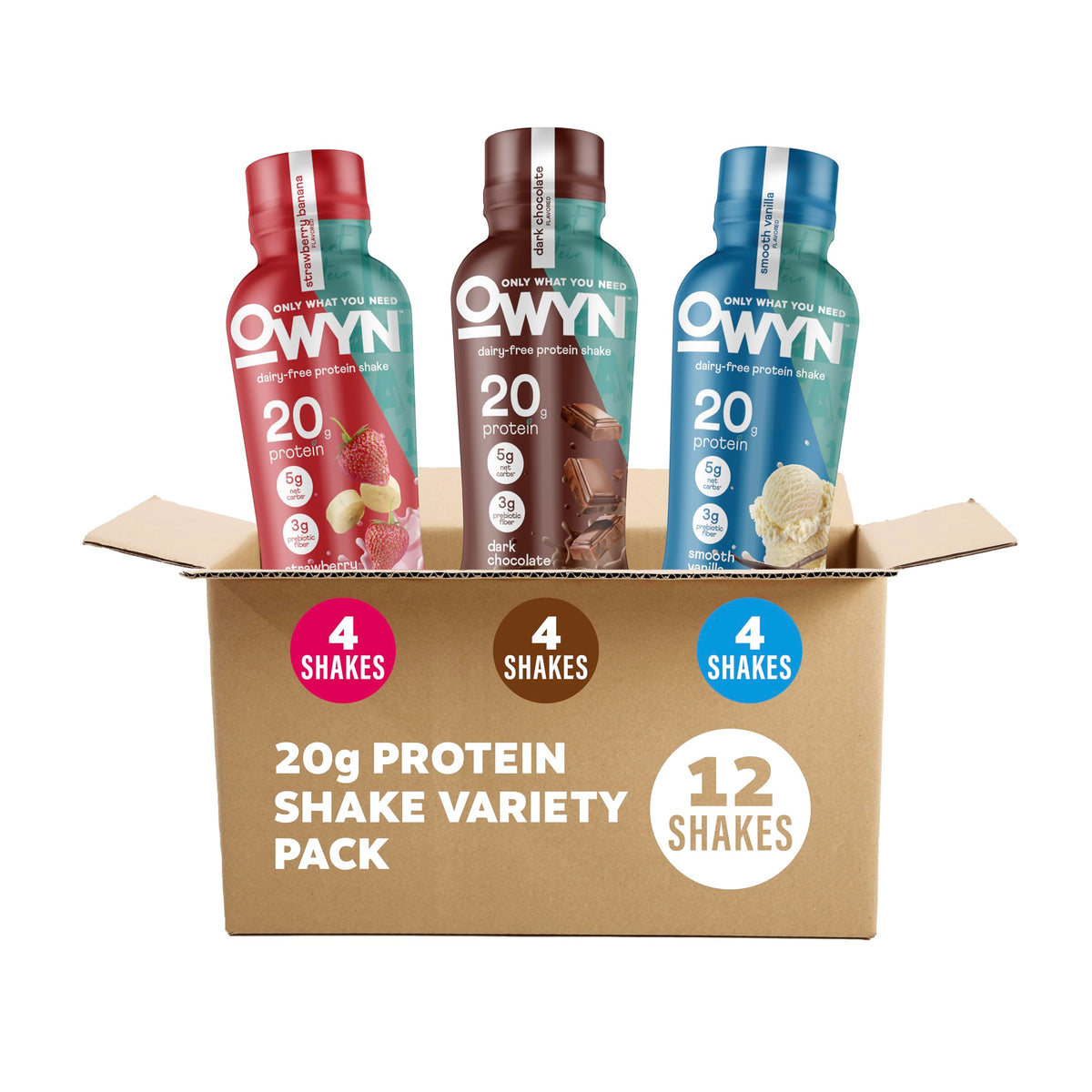 OWYN Only What You Need Dark Chocolate Flavored 20g Protein Shake, 12 Ct